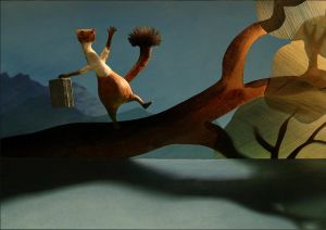 belette en équilibre : image tirée du film d'animation Une Guitare à La Mer